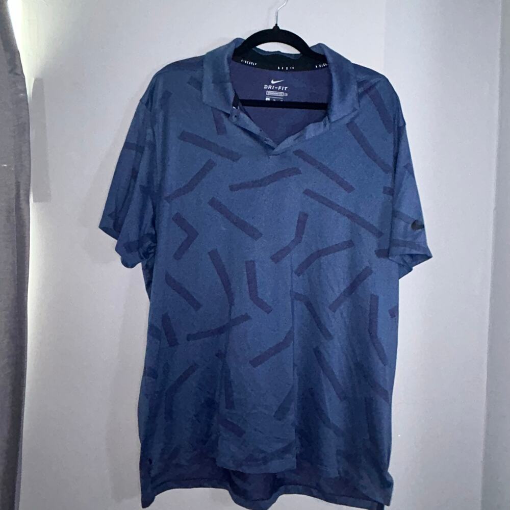 Nike Dri-Fit Vapor Line Jacquard Golf Polo, Blue, Sz XL